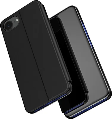 Produktbild von Clear View Case Für Iphone 16E Mit Flip Cover - Schwarz