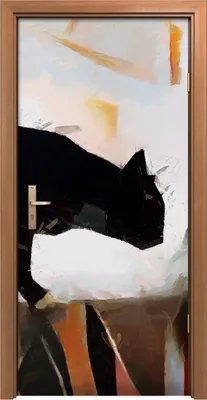 Produktbild von Türposter 90x200 cm Türaufkleber Türtapete Türfolie Klebefolie Das Katzensurreale Abstraktion