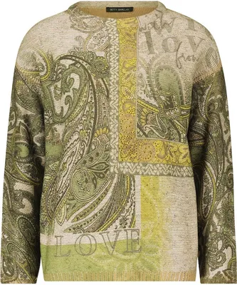 Produktbild von Betty Barclay Strickpullover Paisley Rundhalsausschnitt Langarm 60 cm