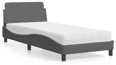 Immagine prodotto di vidaXL Letto con materasso "Dover" Grigio scuro 80x200 cm Tessuto