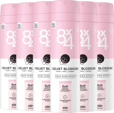 Produktbild von 8x4 Deo Spray Velvet Blossom 6 x 150ml
