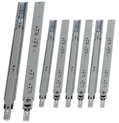 Zdjęcie produktu dla Ikodm 4 sztuki prowadnic do szuflad o długości 500 mm, z tłumikiem, pełny wysuw, 3-częściowe, ciche, kulkowe prowadnice do mebli i szuflad