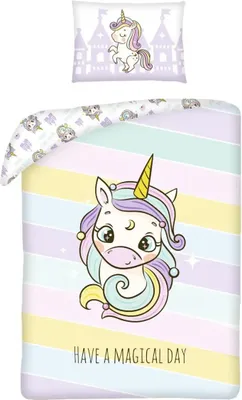 Produktbild von Unicorn Bettwäsche Have a Magical day 100 x 135 cm