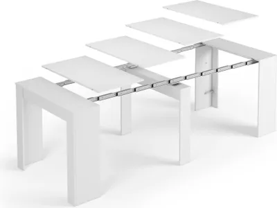 Produktbild von Kulissentisch >Consola< ausziehbar bis 237cm, in weiß glänzend - 90(237)x78x51 (BxHxT)
