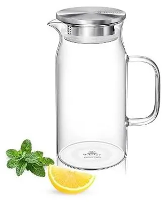 Zdjęcie produktu dla Karafka szklana 1500 ml ze stali nierdzewnej na prezent dla mamy