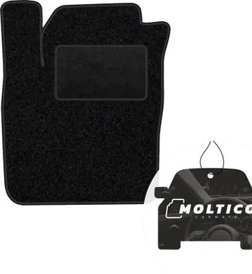 Produktbild von moto-MOLTICO Fahrer Fußmatte Auto Velours Fahrerseite Autoteppiche Schwarz Fahrermatte 1-teilig passend für Kia Picanto I 2004-2011