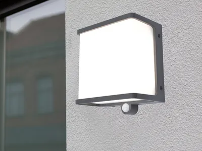 Obrázok produktu pre LED solárne nástenné svetlo s detektorom pohybu kocka 11 x 12,9 cm