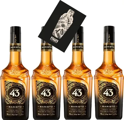 Produktbild von Licor 43 4er Set Baristo 4x 0,7L (31% Vol) Kaffeelikör Liquor Likör 43 Cuarenta y Tres einzigartigen Kaffee der Kanarischen Inseln mit Licor 43 Original - [Enthält Sulfite]