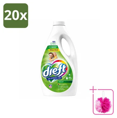 Produktbild von 20 x Dreft Regular Flüssigwaschmittel - 2,34 Liter - Sparpackung - 20 Stücke