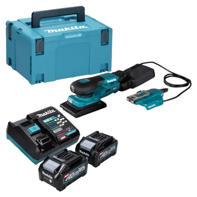 Produktbild von Makita BO 005 CGM201 Akku Schwingschleifer 40 V max. 80 x 130 mm 3,0 mm Hub Brushless + 2x Akku 4,0 Ah + Ladegerät + Makpac