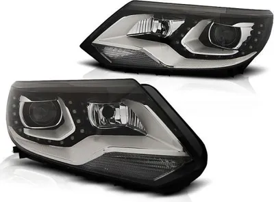 Produktbild von LED Tagfahrlicht Scheinwerfer passend für VW Tiguan Facelift 06/11-15 schwarz