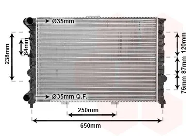 Produktbild von VAN WEZEL 01002029 Kühler Wasserkühler Motorkühler für ALFA ROMEO 156 (932) 156 Sportwagon (932)