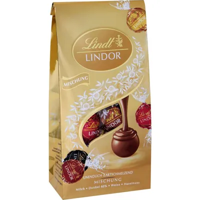 Obrázok produktu pre Lindt Lindor vrecúšková zmes s plnkou, ktorá sa rozplýva v ústach 137g