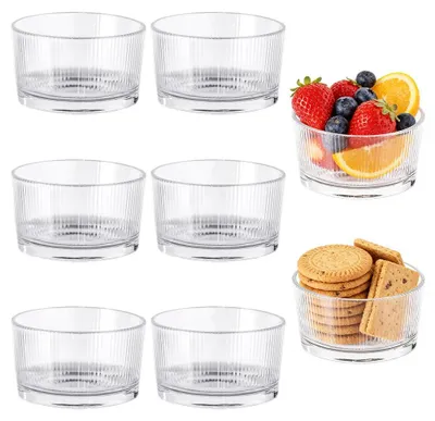 8 Dessertgläser aus Glas, 200 ml, transparent, stapelbar