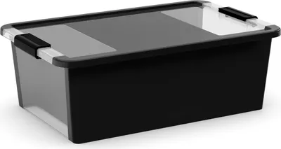 Produktbild von SuperSparSet 5x Mehrzweck Aufbewahrungsbehälter STORAGE mit Deckel | HxBxT 19x55x35cm | 26 Liter | Schwarz | Behälter, Box, Aufbewahrungsbehälter, Aufbewahrungsbox