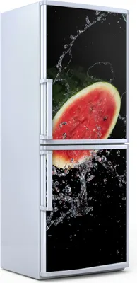 Produktbild von Kühlschrankdekoration  60x180 cm  Aufkleber auf dem Kühlschrank - Wassermelone spritzen