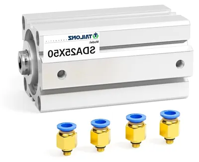 Productafbeelding van Pneumatische Cilinder - Luchtcilinder Dunne Cilinder - Industriële Automatisering - Dubbelwerkend Aluminium - 25mm Boring 50mm Slag - Zilver