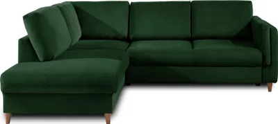 Image de Lisa Design Brooke - canapé d'angle gauche - convertible - 5 places - en velours , Vert