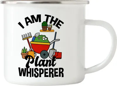 Produktbild von I Am The Plant Whisperer Emaille Tasse Hobby-Gärtner Pflanzen Garten Blumen Geschenkidee Pflanzen-Fans