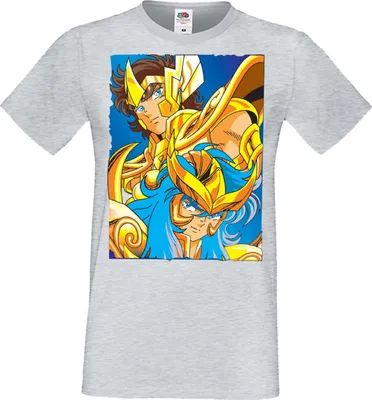 Zdjęcie produktu dla Męska Koszulka Manga Anime Saint Anime Seiya Knights Of The Zodiac Saint Anime Seiya Knights Of The Zodiac, Man 2XL / Wrzosowy szary