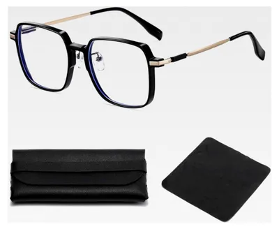 Produktbild von 1 Paar Lesebrille mit Blaulichtfilter, rechteckige Metallbrille für Männer und Frauen