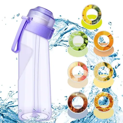 Produktbild von 1Fahrradtrinkflaschen,650ml Trinkflaschen,BPA-frei,Wasserbecher mit 7 Geschmacksrichtungen end Strohhalm,Dicke bruchsichere Becher,Violett