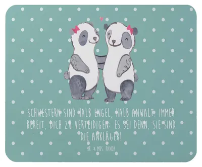 Produktbild von Mr. & Mrs. Panda Mauspad Schwesternwunder - Meeresbrise - Geschenk, geschwisterstreit, laptop, Mouse Pad, Liebe, unter geschwistern, gummi, Geschwisterliebe, pc, Mousepad