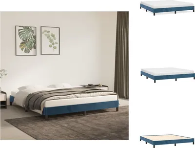 Produktbild von vidaXL Bettgestell Dunkelblau 180x200 cm Samt -  Betten & Bettgestelle