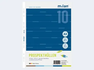 Produktbild von Milan 10 Prospekthüllen A4 804 PP genarbt 60µ