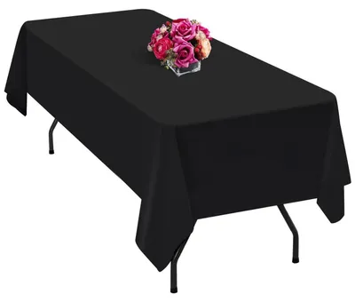 Zdjęcie produktu dla Ścierełka na stół, prostokątna, 140 x 240 cm, czarna, wykonana z poliestru, odporna na zagniecenia, można prać