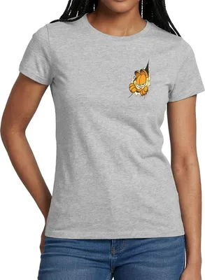 Produktbild von Spreadshirt Garfield Hier Ist Garfield Frauen T-Shirt, XXL, Grau meliert