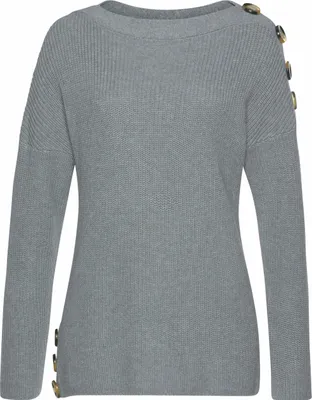 Produktbild von LASCANA Strickpullover hellgrau-meliert Größe 32/34
