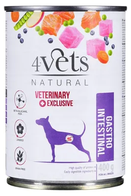Produktbild von 4VETS Natürliches Magen-Darm-Nassfutter für Hunde - 12 x 400 g