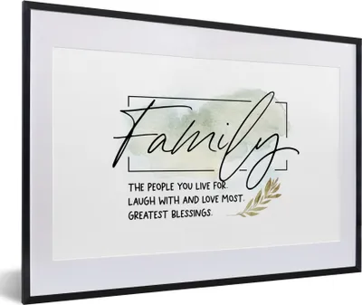 Produktbild von MuchoWow® Gerahmtes Poster Zitate - Sprichwörter - Familie 60x40 cm - Poster mit Schwarzem Bilderrahmen Wandposter Rahmen Foto Bilder - Schlafzimmer - Plakat in Rahmen - Drucken