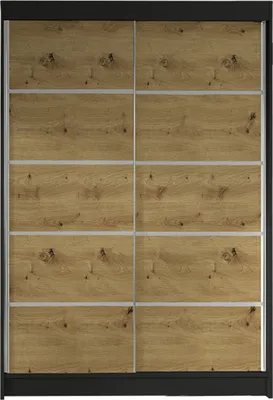Produktbild von MIRJAN24 Schiebetürenschrank Lino IV, Kleiderschrank vom Hersteller (Schwarz  / Artisan Eiche, ohne Beleuchtung)