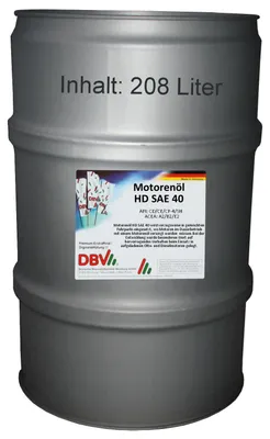 Produktbild von DBV Motorenöl HD SAE 40 208-Liter-Fass