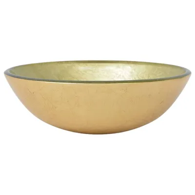 Zdjęcie produktu dla Umywalka z hartowanego szkła 42 cm, kolor złota