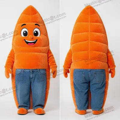 Image de Mascotte MASTICOT surfboard orange vif et flottant