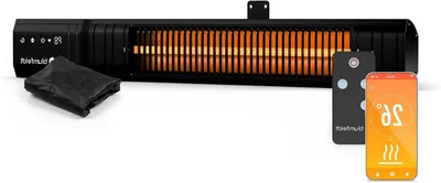 Produktbild von Infrarot-Heizung – Terrassenheizung – Für den Außenbereich – Steuerung über WLAN – 2000 Watt – Schwarz