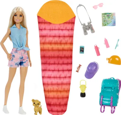 Produktbild von Barbie "It takes two Camping" Set inkl. Malibu Puppe, Hund & Zubehör