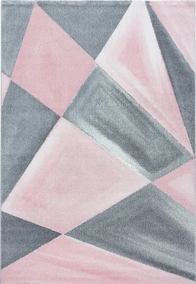 Obrázok produktu pre Koberček do obývačky, ružová farba, rozmery 80x250 cm, geometrický vzor