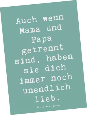 Produktbild von Mr. & Mrs. Panda Postkarte Spruch Trennung von den Eltern - Meeresbrise - Geschenk, Liebe bleibt, Elternliebe, Ansichtskarten, Ansichtskarte, positive Energie, Neuanfang