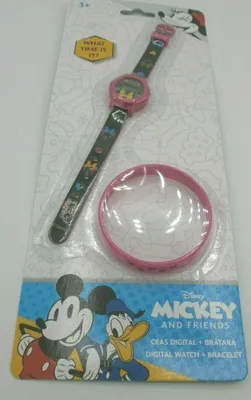 Produktbild von Disney Digitaluhr Minnie Mouse mit Armband 23 cm Schwarz/Pink