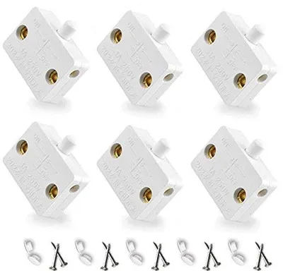 Productafbeelding van Deurcontact schakelaar set - 6 stuks witte kast schakelaars voor verlichting