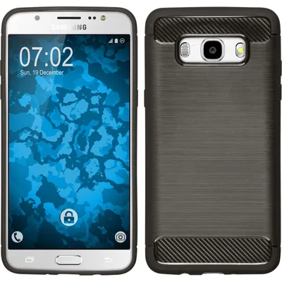 Produktbild von PhoneNatic Case kompatibel mit Samsung Galaxy J5 (2016) J510 - grau Silikon Hülle Ultimate + 2 Schutzfolien