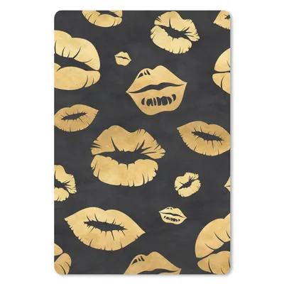 Produktbild von MuchoWow® Mauspad Mousepad Muster - Kuss - Gold - Schwarz 40x60 cm - Mousepads - Maus Mat - Pad - Mausunterlage - Schreibtisch Accesoire