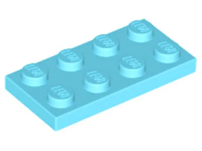Produktbild von Lego® 1 Stück 3020 Platten Plates 2x4 Part Basic 1 Mittleres Azurblau