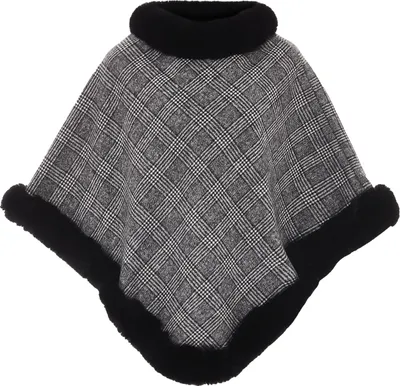 Produktbild von OSHA damen strickponcho - grau kariert, M