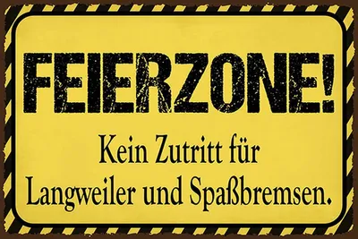 Produktbild von vianmo Holzschild 12x18 cm Feierzone Kein Zutritt für