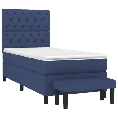 Produktbild von vidaXL Boxspringbett mit Matratze Blau 80x200 cm Stoff -  Betten & Bettgestelle